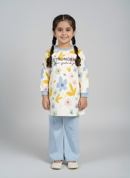 Stronger Than Yesterday" Floral Tunic & Trouser Set