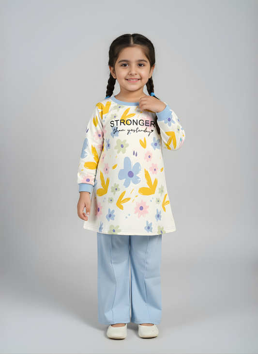 Stronger Than Yesterday" Floral Tunic & Trouser Set