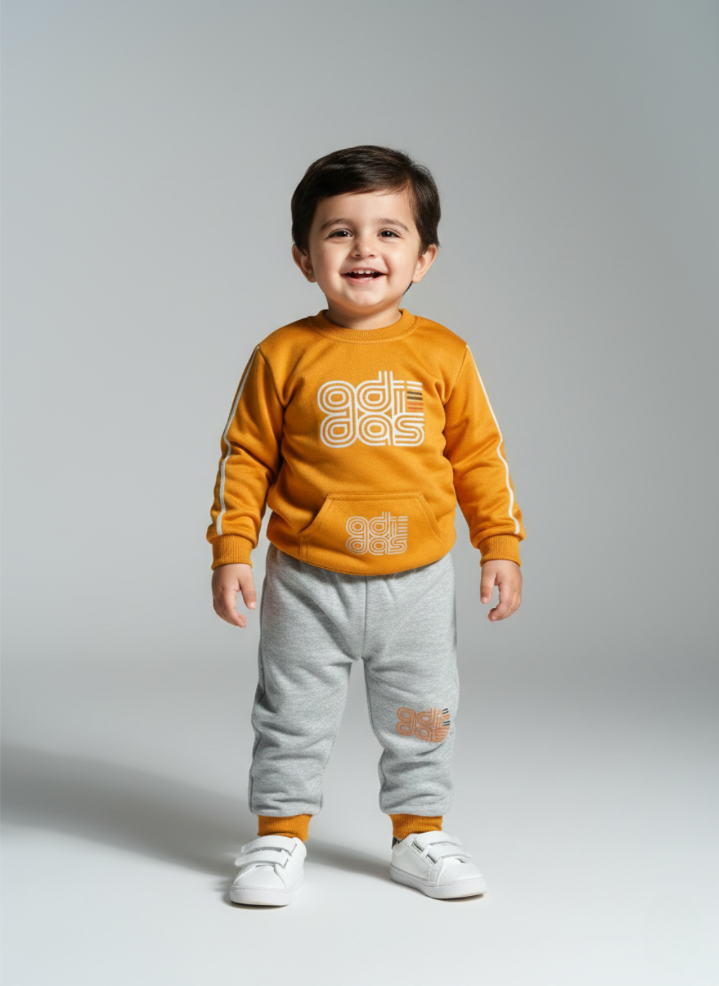 Sweatshirt & Jogger Set (Mustard & Gray)