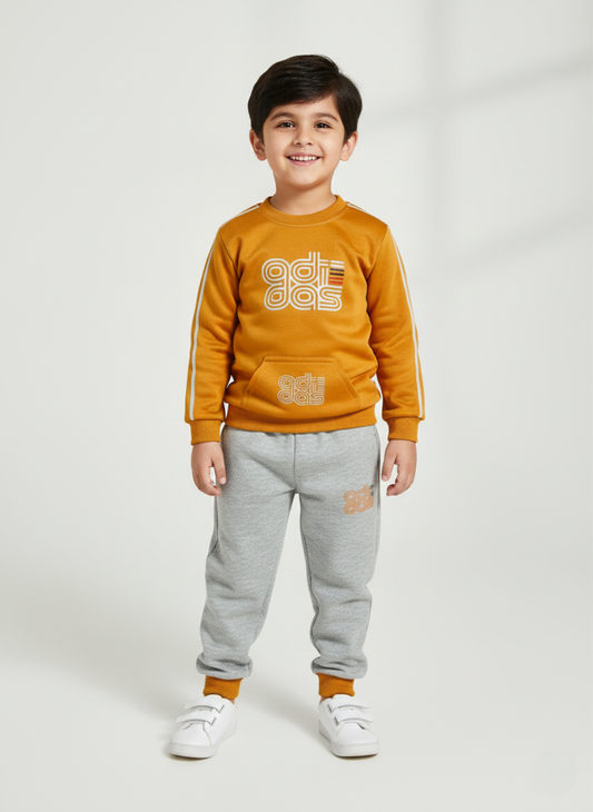 Sweatshirt & Jogger Set (Mustard & Gray)