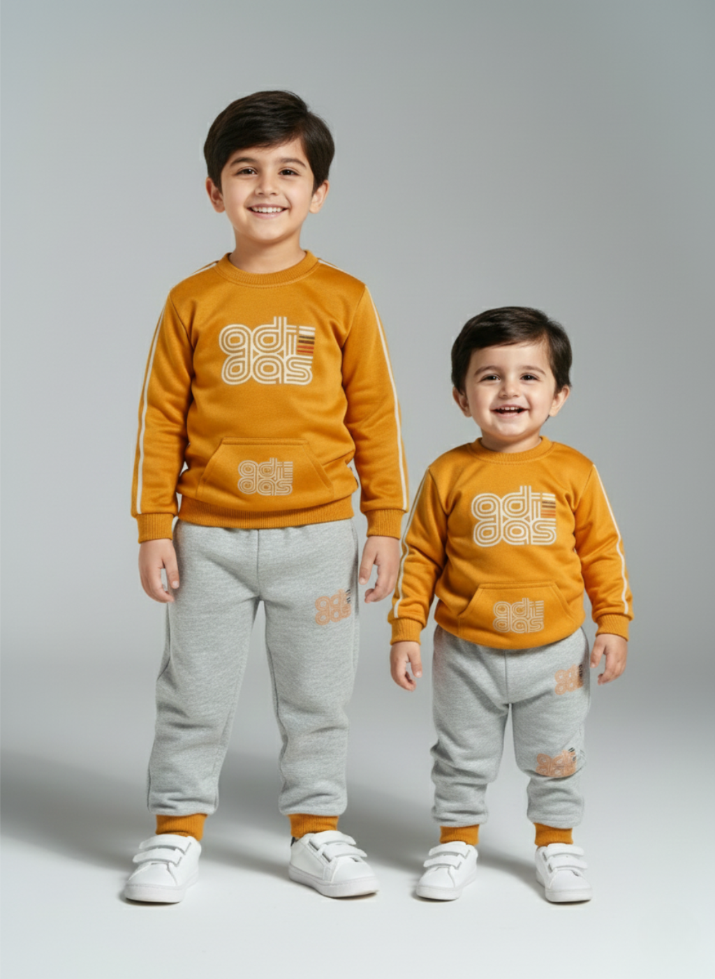 Sweatshirt & Jogger Set (Mustard & Gray)